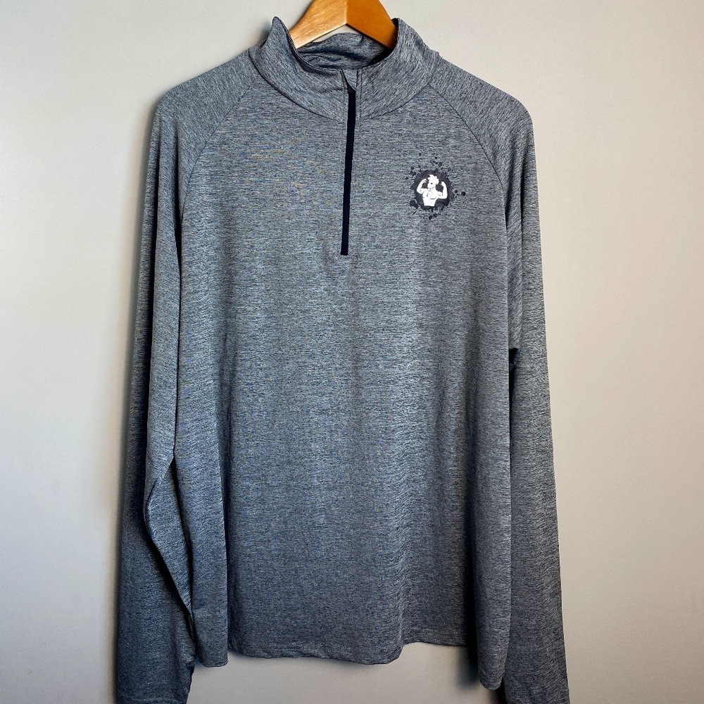 Rugged‎ Maniac Men's 1/4 Zip Performance Long Sleeve Activewear T-Shirt Gray XL